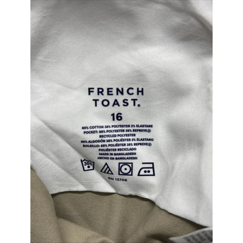 Kids Boys Chino Pants 16 Beige Cotton Straight Leg Slash Pockets Everyday Wear